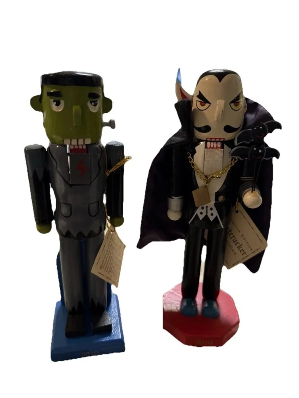 Dracula Vampire Frankenstein Halloween Nutcracker Set Limited Target 2010 Read